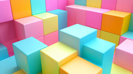 Obraz premium Vector 3d illustration color cube, design with perspective effect