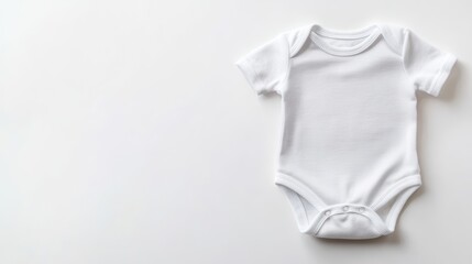 White Onesie Mockup Top View Baby Apparel Copy Space 