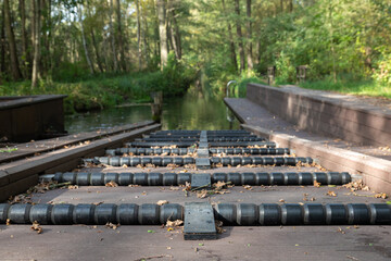 Watergate for canoes in Spreewald, Germany
