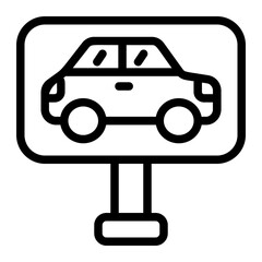 Billboard Rent Line Icon