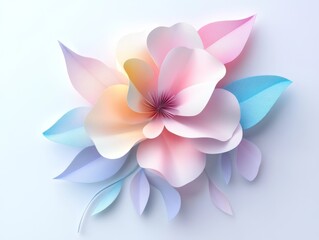 Fototapeta premium Delicate pastel paper flower with layered petals 