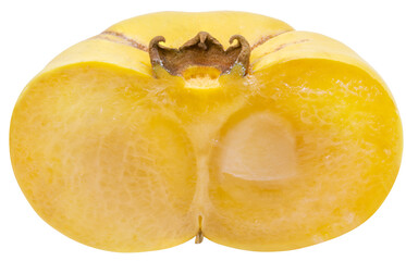 Gold apple fruit or Diospyros decandra, a tropical fruit plant with a beautiful yellow color and a strong elegant aroma isolate on white background PNG File.