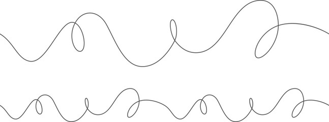 Wavy line with flowing curves. Seamless pattern of continuous wavy lines. Undulating abstract background. Curved single line.