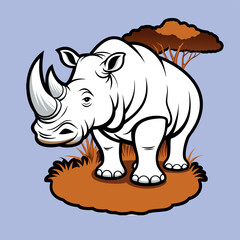 Fototapeta premium rinoceronte bianco 02