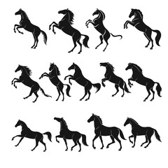 Flat design Horse silhouette illustration