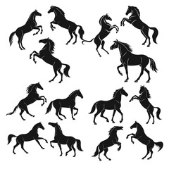 Flat design Horse silhouette illustration