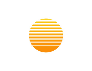 Bright retro sun with geometric lines, reminiscent of the eighties and nineties design.