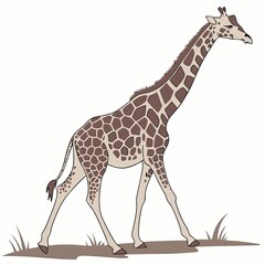 Obraz premium Giraffe walking in a natural setting