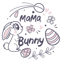 Mama Bunny Easter Sublimation T-shirt Design