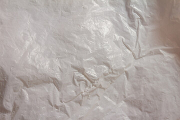 Abstract White Wrinkled Recycled Plastic Texture Background for Design