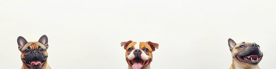 Playful dogs smiling together in a studio setting pet photography friendly environment close-up view