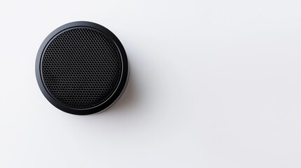 Round Speaker Top View on White 