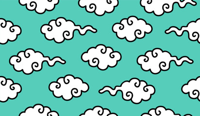 Cute cloud pattern background vector design