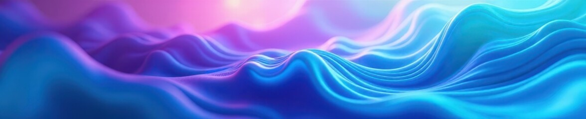Fototapeta premium Fluid gradients of teal and purple swirl across canvas , teal, dark