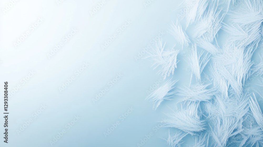 Poster frosted pattern on light blue background creating a winter mood