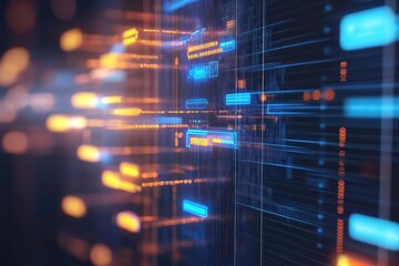 Obraz premium A modern stock photo representing API endpoints, request and response flow, and data exchange.