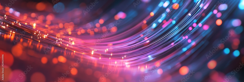 Poster a vibrant, swirling pattern of colorful lights and streaks, creating a dynamic and energetic visual 