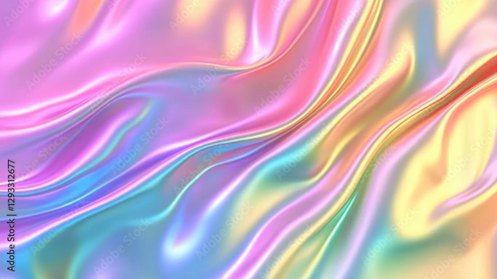 Poster colorful abstract fabric waves create a dreamy vibrant background with fluid motion and soft gradien