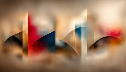 Obraz premium Abstract Composition with Soft Colors and Shapes on Blurred Background