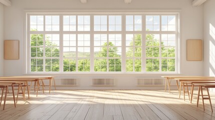 Bright and Airy Classroom with Large Windows and Natural Light