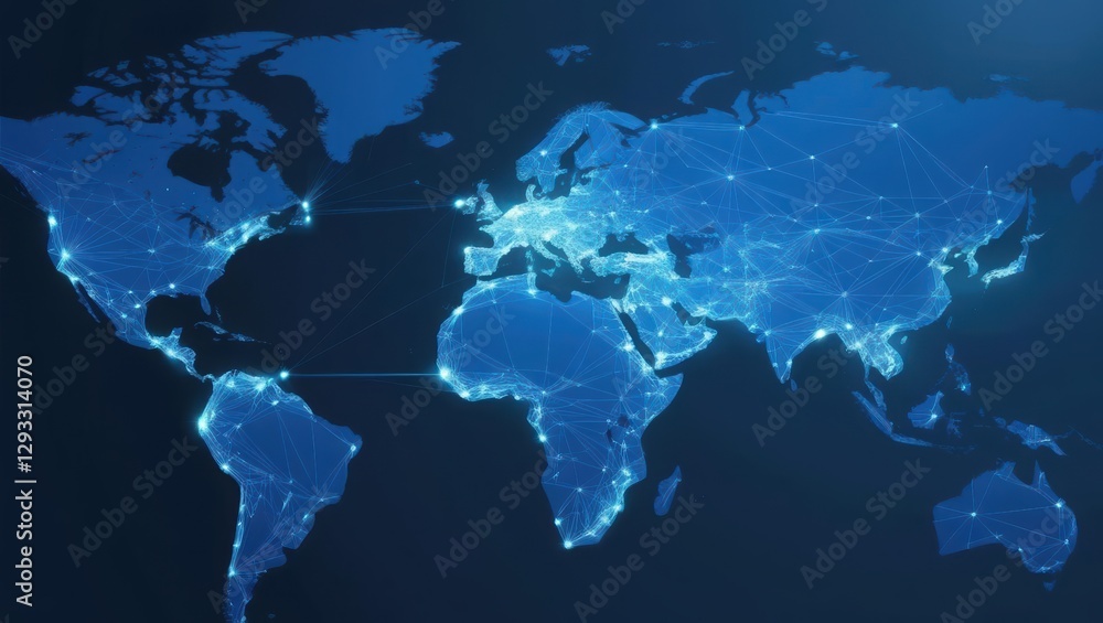 Poster detailed world map depicting continents and oceans with geographical features and borders clearly sh