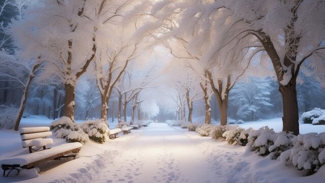 2. "A Beautiful Snowy Forest with Lights" by Boadicea