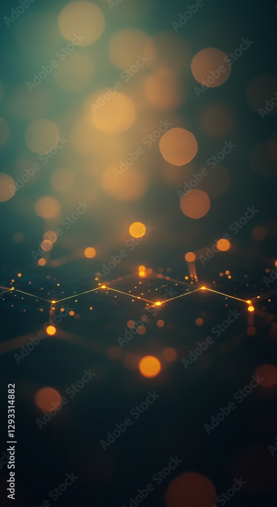 Poster abstract network with bokeh lights