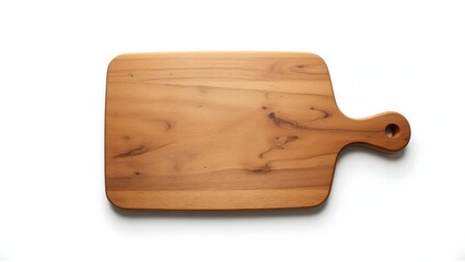 Fototapeta premium Wooden cutting board, isolated on white background.