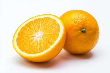 Juicy orange sliced in half revealing vibrant, fresh segments that showcase the fruit's rich color and texture perfect for summer snacking or refreshing juice