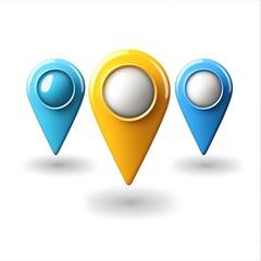 Colorful map pins location guide