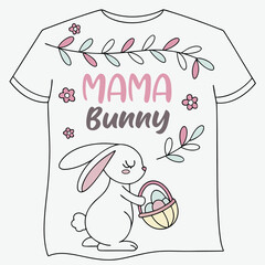 Mama Bunny Easter Sublimation T-shirt Design