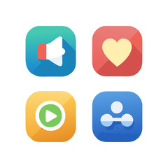 Fototapeta premium Colorful social media icons set