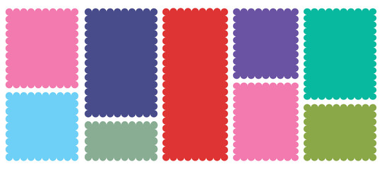 Zig zag edge rectangle shape collection .Geometric zig zag wavy stickers. Rectangular oval curved box element. zigzag edge frames..