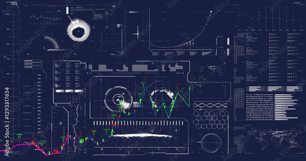 Poster image of globe and data processing over diagrams