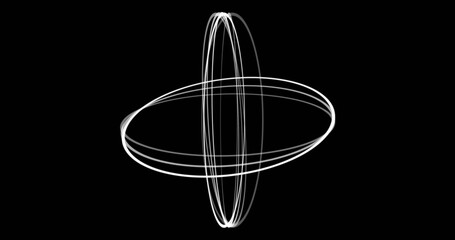 Image of white circles moving over black background