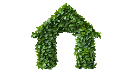 Green Leaf House Eco Friendly Nature Design home tree plant isolated on transparent background