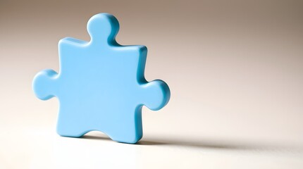Obraz premium A Single Blue Puzzle Piece on a Gradient Background