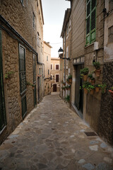 Beautiful street in the small Majorcan village of Estellencs