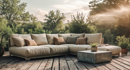 Comfortable patio lounge area perfect for relaxing and enjoying the outdoors.