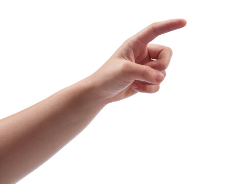 hand pointing, isolated on white background