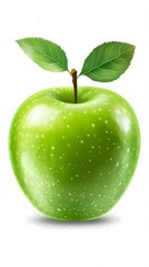 Green apple, fresh, studio, white background, healthy
