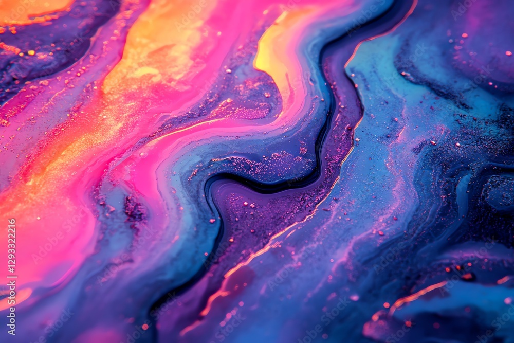 Poster abstract fluid art with vibrant colors flowing texture background