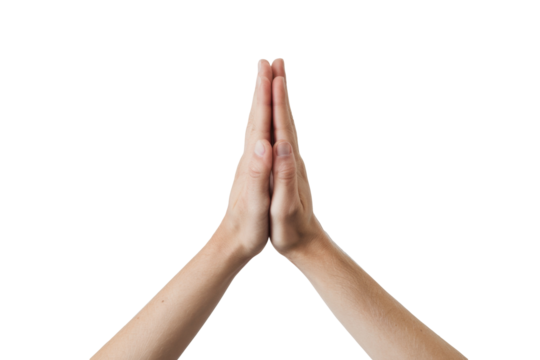 praying hands isolated on white background