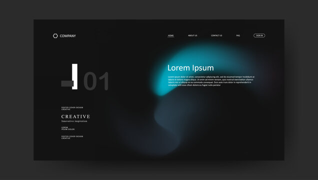 landing page with abstract wave futuristic retro fluid gradient design