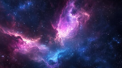 Fototapeta premium Cosmic Nebula Pink and Blue Gas Clouds