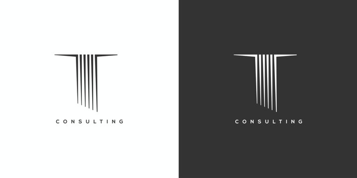 The T consulting logo design is modern and professional
