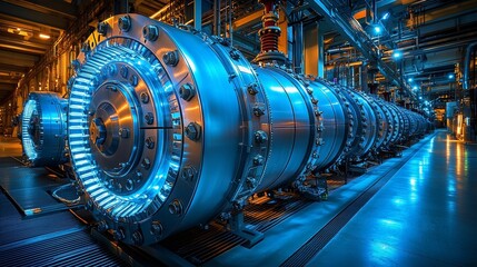 Fototapeta premium High Tech Control Room at the Center of a Renewable Energy Smart Infrastructure