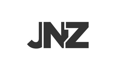 JNZ logo design template with strong and modern bold text. Initial based vector logotype featuring simple and minimal typography. Trendy company identity.