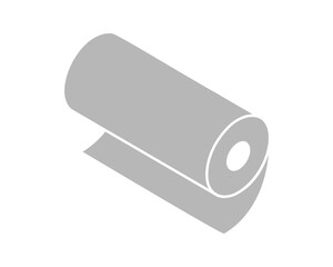 Textile roll vector icon. Paper tube illustration design for kitchen cleaning towel, carpet, scroll whatman, fabric.