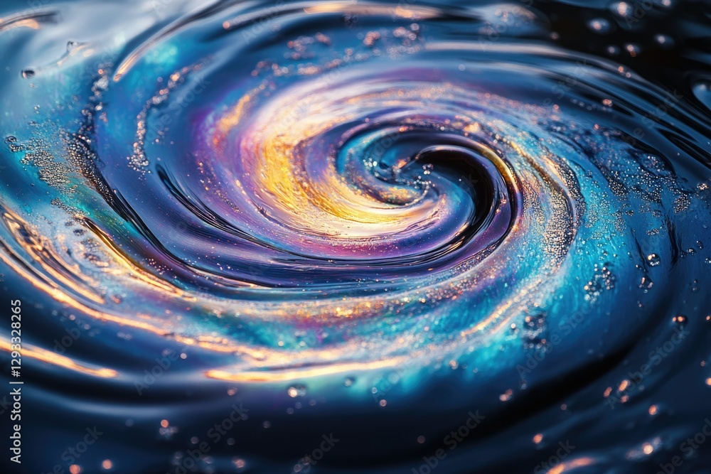 Aufkleber a mesmerizing swirling vortex of iridescent colors resembling a cosmic nebula, evoking feelings of w